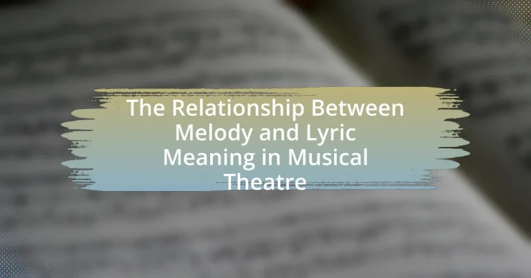 The Relationship Between Melody and Lyric Meaning in Musical Theatre