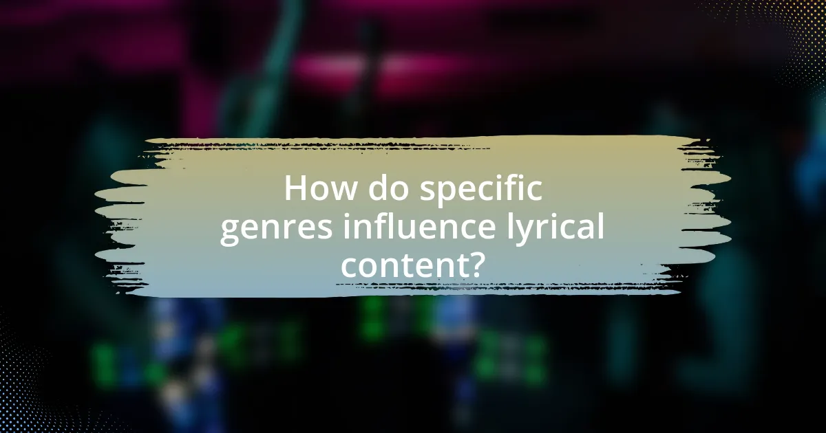 How do specific genres influence lyrical content?