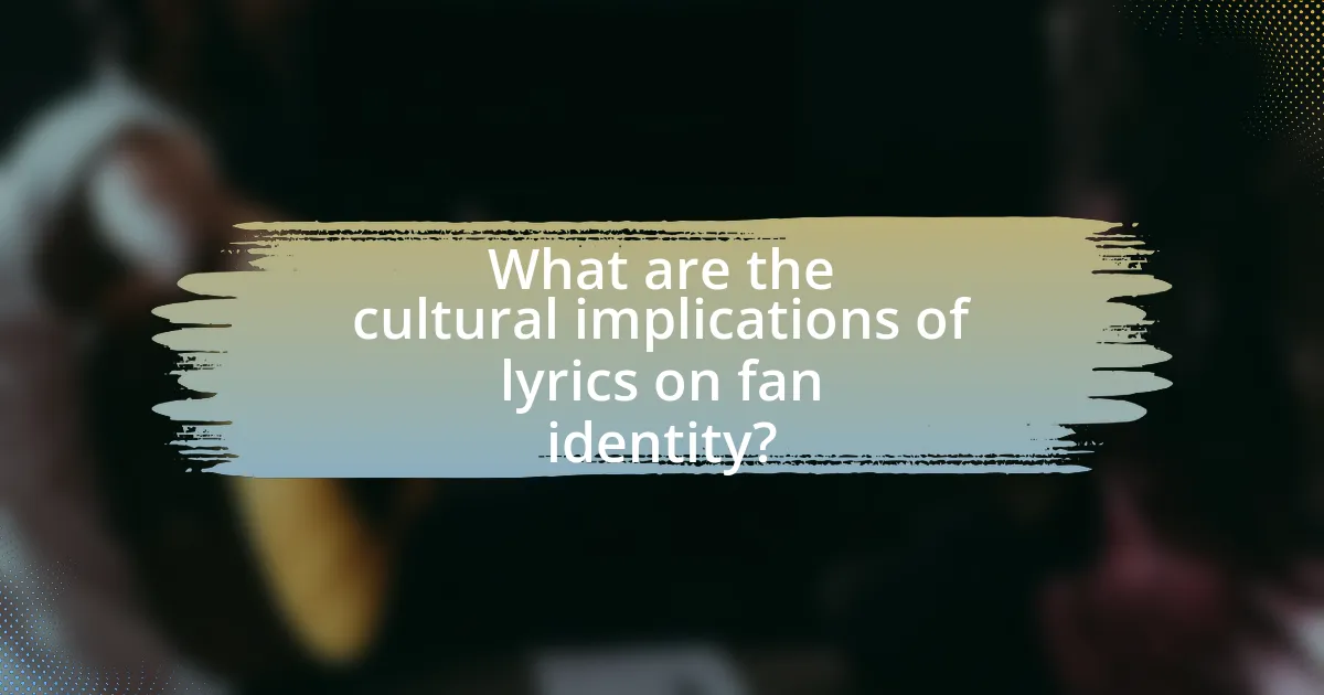 What are the cultural implications of lyrics on fan identity?