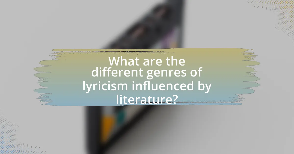 What are the different genres of lyricism influenced by literature?