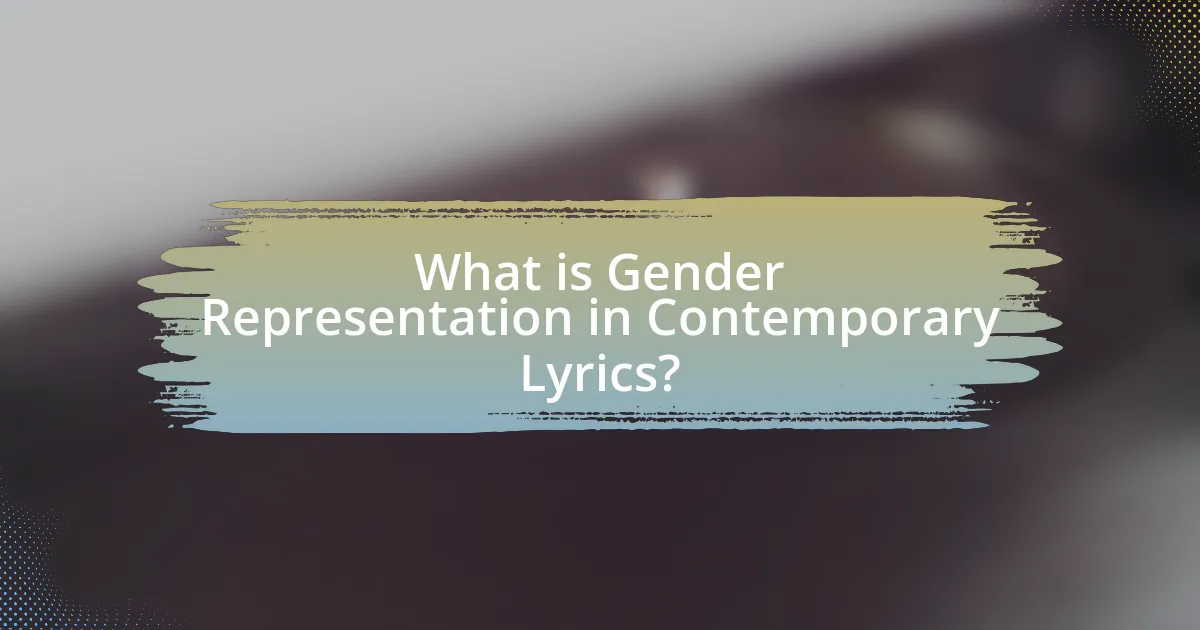 What is Gender Representation in Contemporary Lyrics?