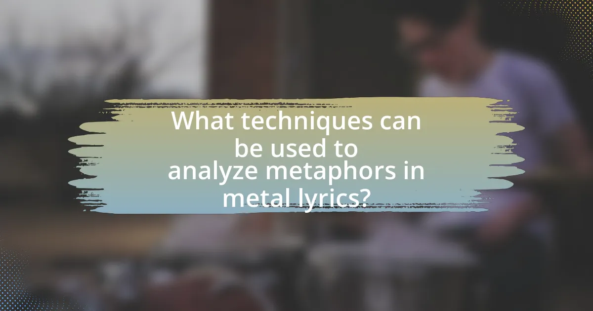 What techniques can be used to analyze metaphors in metal lyrics?